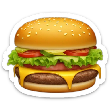 big hamburger with 5 steak sticker