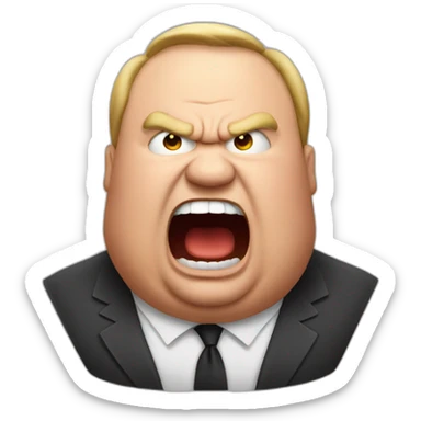 fat man screaming very angry red sticker