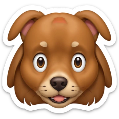 the dog sits with a scared face sticker