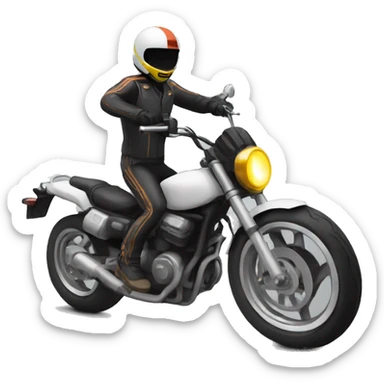 Un motard qui fait une roue arrière  sticker