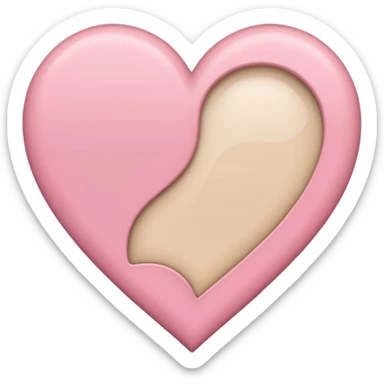 Make a heart with one half being like “🩷” and the other being beige sticker