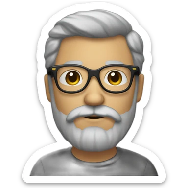Homme chauve avec de la barbe et une paire de lunettes sticker