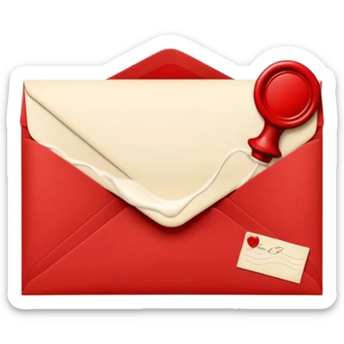 Cream-colored romantic Letter Envelope  sticker