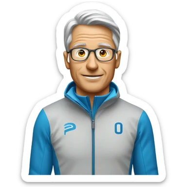 Cross-country skiing coach sticker