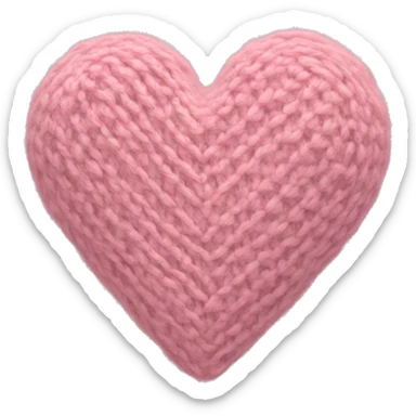 Light pink knit heart sticker