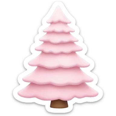 pastel pink christmas tree sticker