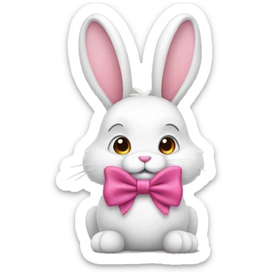 Bunny with a bow on it’s ear sticker
