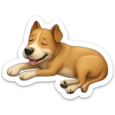 happy dog sleeping snoring sticker