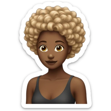 Pretty young black girl, with long Afro hair?  sticker