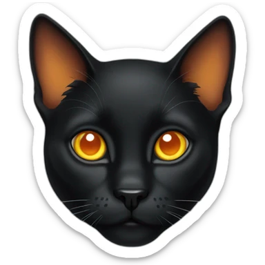 Black cat with orange spots and yellow eyes sticker