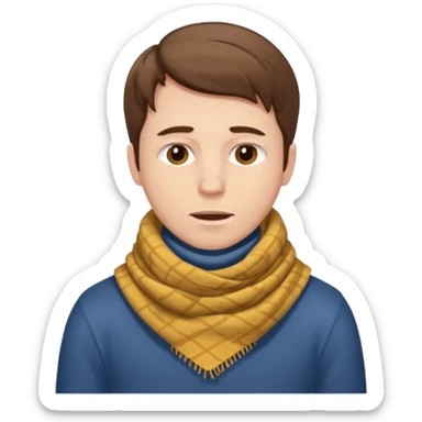 Sore throat for white brown hair guy
No fever - scarf sticker