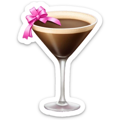 Espresso martini with pink bow infront  sticker