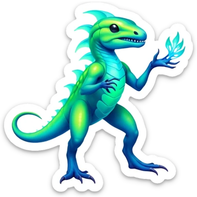 Tropical futuristic lush neon Fionbri-Vernid-creature (full body) sticker