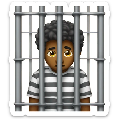 Sad boy in jail cell sticker