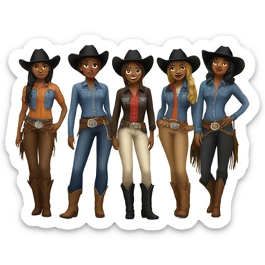 Black cowgirls sticker
