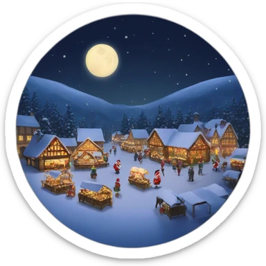 Christmas Market in the Moonlight  sticker