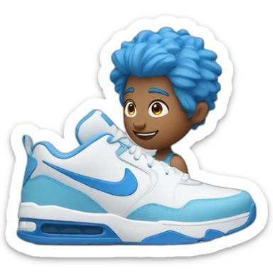 Person with a blue hair and Nike shoes  sticker