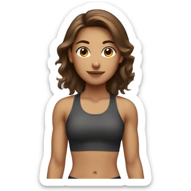 brown hair girl at the gym sticker