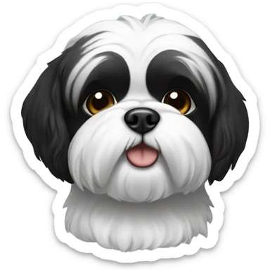 Black and white shi tzu sticker