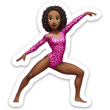 Tall muscular blond woman wrestler wearing a pink leopard print leotard doing the splits sticker