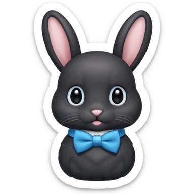 black bunny with blue bowtie sticker