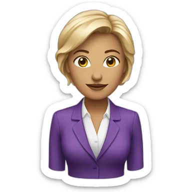 white business woman purple icon sticker
