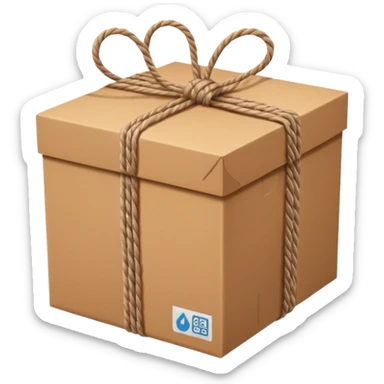 two hands giving box normal package sticker