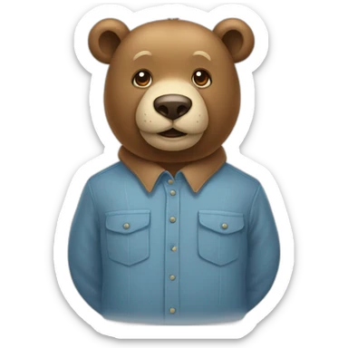 ours à chemise bleue sticker