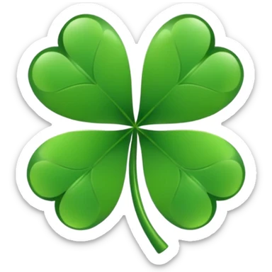 Lucky clover charm – green four-leaf clover. sticker