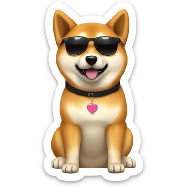 shiba inu with sunglasses meme sticker
