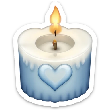 candle with gentle smoke forming a heart sticker