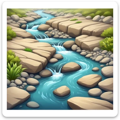 small flowing river with clear water sticker