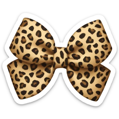 leopard print bow sticker