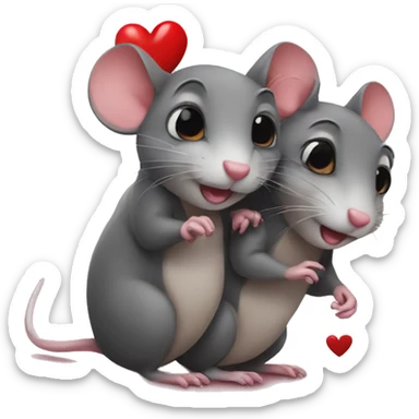 Rats in love  sticker