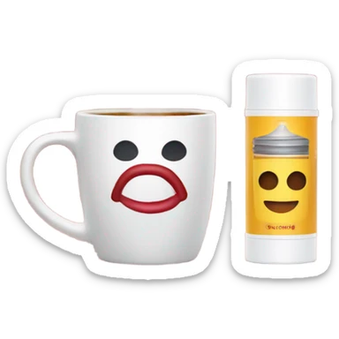 Lip balm and coffee sticker