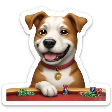 Dog playing poker sticker