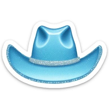 plain light blue cowgirl hat with sparkles without a person  sticker
