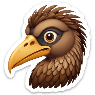 terror bird with long scary beak sticker