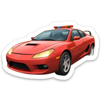 An icon showing an action-packed scene with a character driving a fast car through a bustling city, inspired by GTA 4. The design features dynamic movement, with explosions and chaos in the background, symbolizing high-speed chases and intense action. Transparent background. sticker