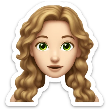 Aphrodite, long brown hair, green eyes, light skin sticker