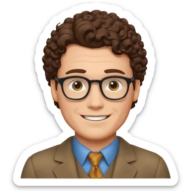 clark kent with curly hair smiling  sticker