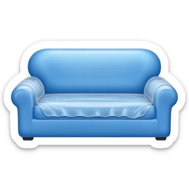 Sofa covered with a plastic drop cloth  sticker