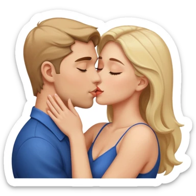 Couple kissing passionately sticker