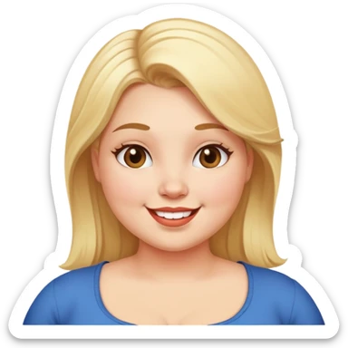 blonde plus size girl with happy expression sticker