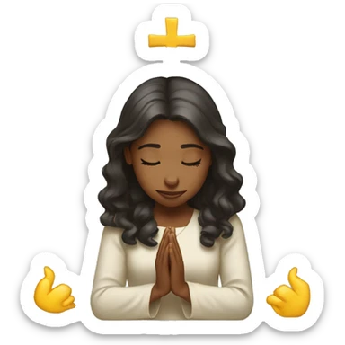 Girl bowing down worshipping sticker