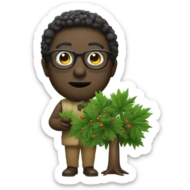 Castor eating a tree with glasses  sticker