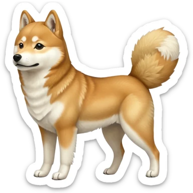 Labrador-Shiba-Inu-Husky-Wolf-hybrid,  full body sticker