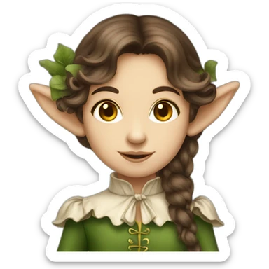 Brown haired victorian elf sticker