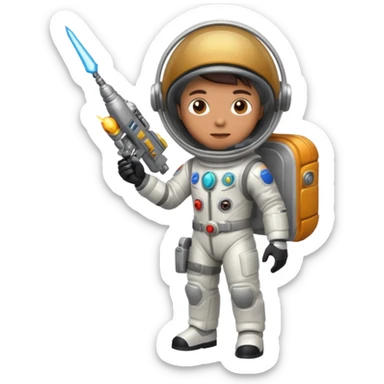 space cowboy with gun sticker
