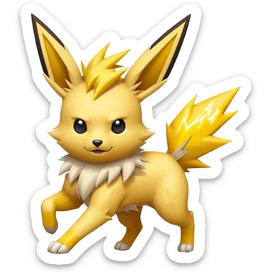 Jolteon the electric Pokémon jumping sticker
